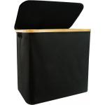 osoltus Wäschesortierer Bambus mit Deckel black Wäschebox Wäschekorb neu