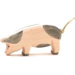 Ostheimer Schwein (hoch, gefleckt) 7 cm Laubholz, handgeschnitzt und lasiert