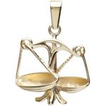 Goldene Waage-Anhänger mit Sternzeichen-Motiv aus Gold 9 Karat mit Diamant für Damen 