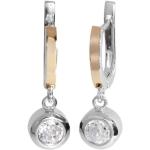 Silberne Diamant Ohrringe aus Silber 14 Karat für Damen 2-teilig 
