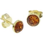 Goldene Bernstein Ohrringe aus Gold 14 Karat für Damen 2-teilig 