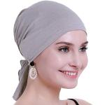 osvyo Bambus Chemo Kopftuch für Frauen mit Haarausfall - Krebspatienten Kopfbedeckung Turban in Versiegelter Verpackung LICHTGRAU