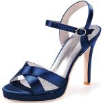 Dunkelblaue Elegante High Heels & Stiletto-Pumps mit Riemchen für Damen Größe 42 für den für den Sommer 