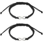 Schwarze Geflochtene Infinity Armbänder & Unendlich Armbänder handgemacht für Damen 