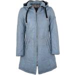 Hellblaue Gesteppte Otto Kern Damensteppmäntel & Damenpuffercoats mit Reißverschluss aus Leder mit Kapuze Größe L 