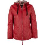 Rote Otto Kern Übergangsjacken mit Reißverschluss aus Leder ohne Kragen für Damen Größe XL für den für den Herbst 