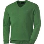 Grüne Unifarbene Casual Langärmelige Otto Kern V-Ausschnitt Strickpullover aus Baumwolle mit Kapuze für Herren Größe 3 XL für den für den Herbst 