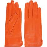 Orange Damenhandschuhe aus Leder 