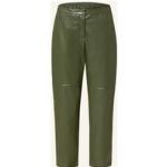 Olivgrüne Ottod’Ame 7/8-Hosen & Knöchelhosen mit Ländermotiv mit Reißverschluss aus Leder für Damen Größe S 