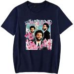Blaue Hip Hop Kurzärmelige The Weeknd T-Shirts aus Baumwolle für Damen Übergrößen 