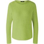Grüne Unifarbene Langärmelige Oui Rundhals-Ausschnitt Damenlongpullover & Damenlongpullis aus Baumwollmischung Größe S 