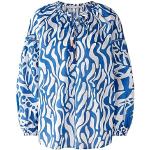 Blaue Oui V-Ausschnitt Tunika-Blusen für Damen 