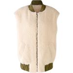 Khakifarbene Gesteppte Sportliche Oui Stehkragen Damensteppmäntel & Damenpuffercoats mit Reißverschluss aus Polyester Größe XS für den für den Herbst 