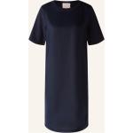 Blaue Bestickte Oui Rundhals-Ausschnitt Leinenkleider aus Leinen für Damen Größe S 
