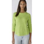 Grüne Unifarbene Oui Rundhals-Ausschnitt Strickpullover für Damen Größe XS 