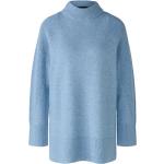Reduzierte Hellblaue Unifarbene Oui Strickpullover aus Wolle für Damen Größe XS 