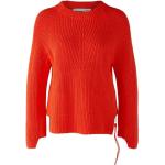 Rote Unifarbene Oui Rundhals-Ausschnitt Strickpullover für Damen für den für den Herbst 