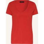 Rote Oui V-Ausschnitt T-Shirts aus Baumwolle für Damen Größe M 