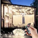 Weiße LUNARTEC Solarlichterketten & Lichterketten für Außen mit Weihnachts-Motiv mit Timer 