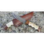 Outdoor Messer mit Damastklinge 176 Lagen Buschmesser Gürtelmesser Jagdmesser