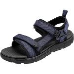 Blaue Outdoor-Sandalen mit Klettverschluss in Breitweite rutschfest für Herren Größe 42 für den für den Sommer 