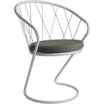 Weiße Moderne Violata Furniture Gartenstühle Metall lackiert aus Metall mit Armlehne Breite 50-100cm, Höhe 50-100cm, Tiefe 50-100cm 
