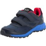 Reduzierte Blaue Jack Wolfskin Woodland Outdoor Schuhe mit Klettverschluss aus Textil atmungsaktiv für Kinder Größe 34 