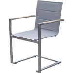 Reduzierte Silberne Nachhaltige Freischwinger Stühle aus Edelstahl gepolstert 