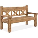 Reduzierte Rustikale Gartenmöbel Holz aus Massivholz mit Armlehne Breite 100-150cm, Höhe 100-150cm, Tiefe 50-100cm 