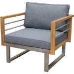 Reduzierte Silberne Moderne Nachhaltige Lounge Sessel aus Teakholz Outdoor Breite 50-100cm, Höhe 50-100cm, Tiefe 50-100cm 