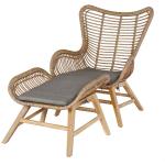 Graue Outflexx Polyrattan Sessel aus Holz gepolstert 