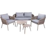 Reduzierte Taupefarbene Moderne OUTLIV. Lounge Gartenmöbel & Loungemöbel Outdoor aus Stahl 5-teilig 