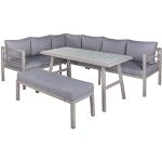 Taupefarbene Moderne OUTLIV. Dining Lounge Sets aus Aluminium Breite 150-200cm, Höhe 150-200cm, Tiefe 50-100cm 4-teilig 2 Personen 