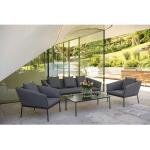 Reduzierte Hellgraue Moderne OUTLIV. Lounge Gartenmöbel & Loungemöbel Outdoor aus Aluminium rostfrei 4-teilig 