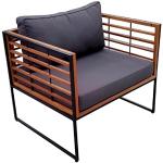 Anthrazitfarbene Moderne OUTLIV. Lounge Sessel pulverbeschichtet aus Stahl gepolstert Breite 50-100cm, Höhe 50-100cm, Tiefe 50-100cm 