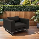 Reduzierte Anthrazitfarbene OUTLIV. Lounge Sessel pulverbeschichtet aus Aluminium Breite 100-150cm, Höhe 50-100cm, Tiefe 50-100cm 