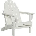 Weiße Outsunny Adirondack Chairs aus Polyrattan mit Armlehne Breite 50-100cm, Höhe 50-100cm, Tiefe 50-100cm 