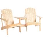 Braune Outsunny Adirondack Chairs aus Tannenholz Breite 50-100cm, Höhe 50-100cm, Tiefe 150-200cm 
