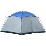 Outsunny Camping Zelt 8 Personen Zelt Familienzelt 2 Fenster Glasfaser Blau