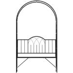 Schwarze Outsunny 2-Sitzer-Gartenbänke aus Metall mit Armlehne Breite 100-150cm, Höhe 200-250cm, Tiefe 50-100cm 