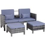 Moderne Outsunny Lounge Gartenmöbel & Loungemöbel Outdoor aus Polyrattan rostfrei 3-teilig 