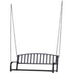 Schwarze Romantische Outsunny Gartenstühle Metall pulverbeschichtet aus Polyrattan rostfrei Breite 100-150cm, Höhe 100-150cm, Tiefe 0-50cm 2 Personen 