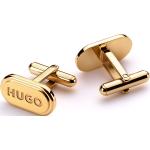 Goldene HUGO BOSS HUGO Ovale Manschettenknöpfe matt aus Stahl für Herren 