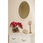 Weiße Antike Ovale Badspiegel & Badezimmerspiegel aus Holz 