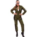 Olivgrüne Buttinette Pilotenkostüme für Damen Größe M 