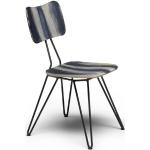 Schwarze Industrial Designer Stühle pulverbeschichtet aus Holz 