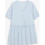 Himmelblaue Oversize Kurzärmelige Monki Mini V-Ausschnitt Minikleider & kurze Kleider für Damen Größe S für den für den Frühling 
