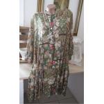 Khakifarbene Blumenmuster Oversize fashion-1 Freizeitkleider für Damen 