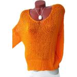 Orange Oversize fashion-1 Grobstrickpullover für Damen 