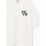 Weiße Bestickte Oversize COS T-Shirts aus Baumwolle für Herren Größe XS 
